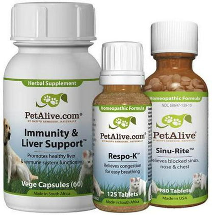 PetAlive Sinu-Rite, Respo-K and Immunity and Liver Support UltraPack