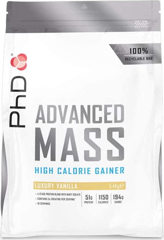 PhD Nutrition Advanced Mass Powder, Luxury Vanilla, 5.4kg