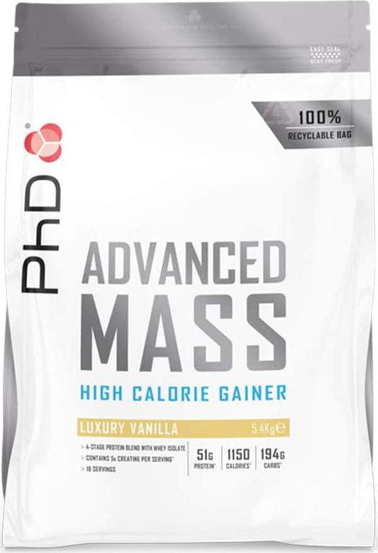 PhD Nutrition Advanced Mass Powder, Luxury Vanilla, 5.4kg