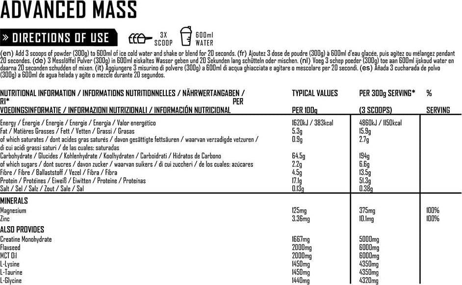 PhD Nutrition Advanced Mass Powder, Luxury Vanilla, 5.4kg