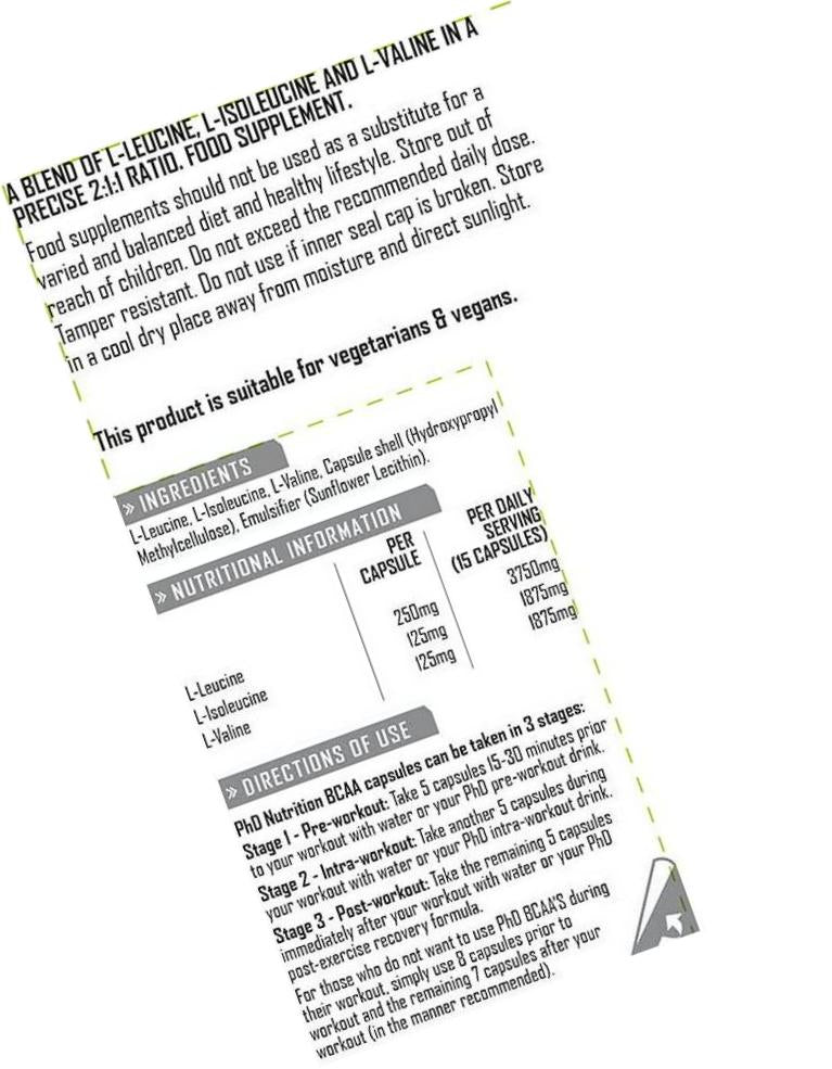 PhD Nutrition BCAA's, 195 Capsules
