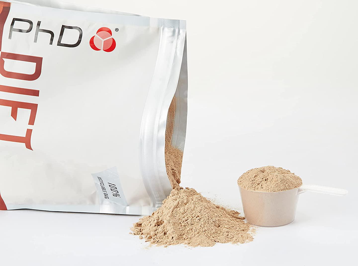 PhD Nutrition | Diet Plant | Vegan Protein Powder | Pea and Soya Protein Blend with CLA, BCAA s, L-Carnitine and Green Tea Extract | 100% Recyclable Packaging | Belgian Chocolate, 1kg (130847)