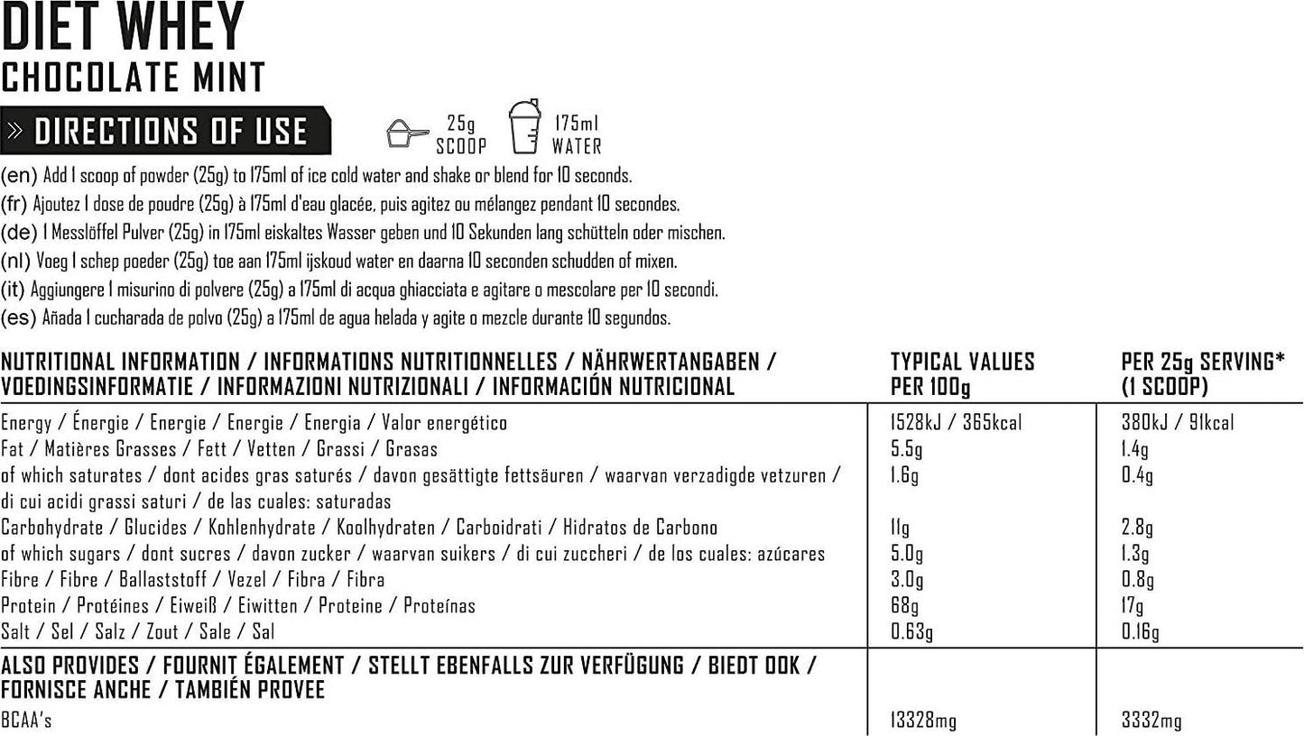 PhD Nutrition Diet Whey Protein Powder, 1 kg, Chocolate Mint