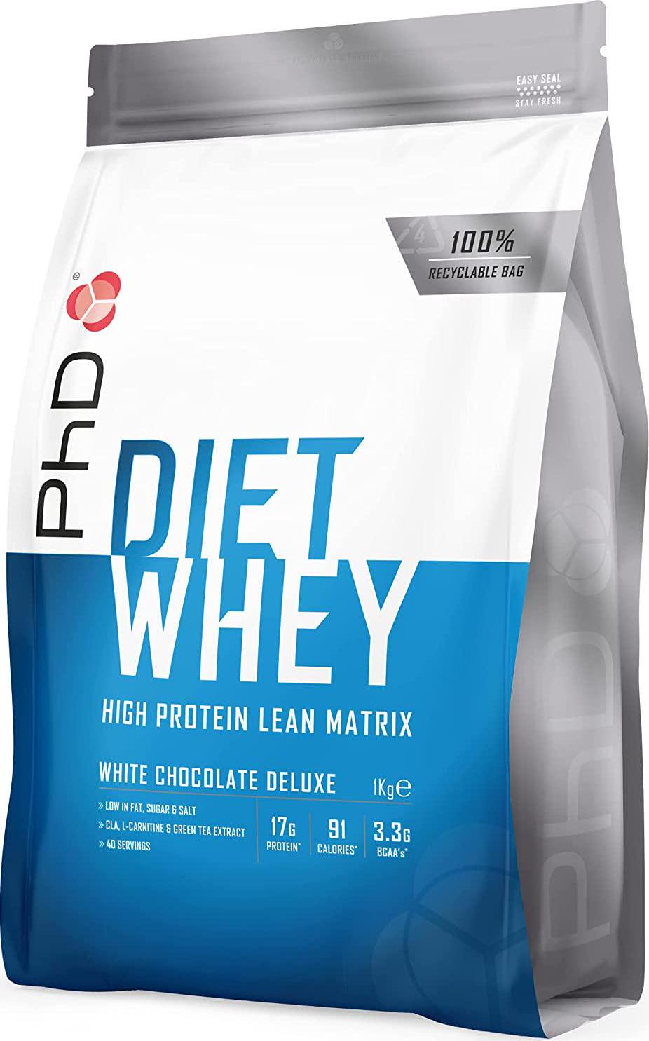 PhD Nutrition Diet Whey Protein Powder, 1 kg, White Chocolate