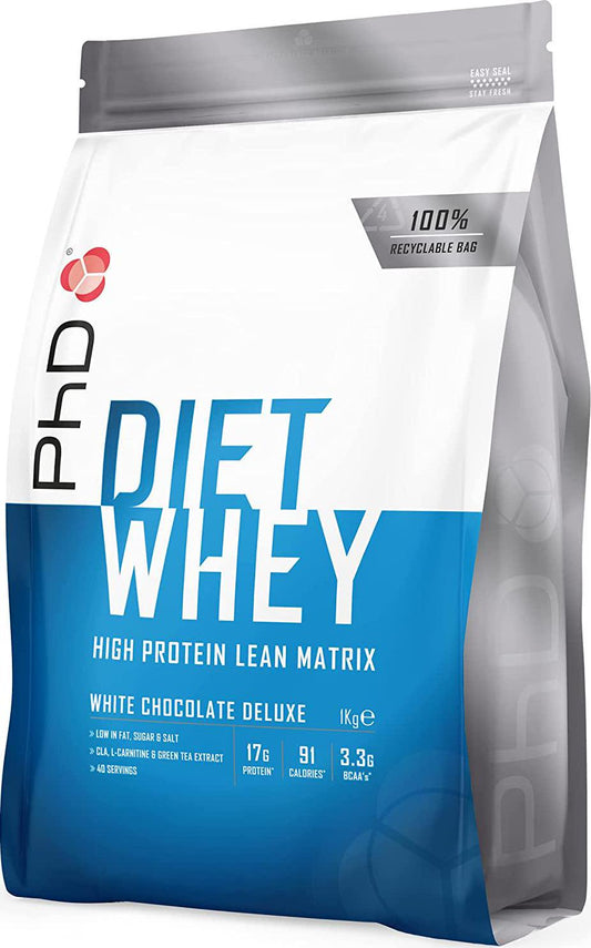 PhD Nutrition Diet Whey Protein Powder, 1 kg, White Chocolate