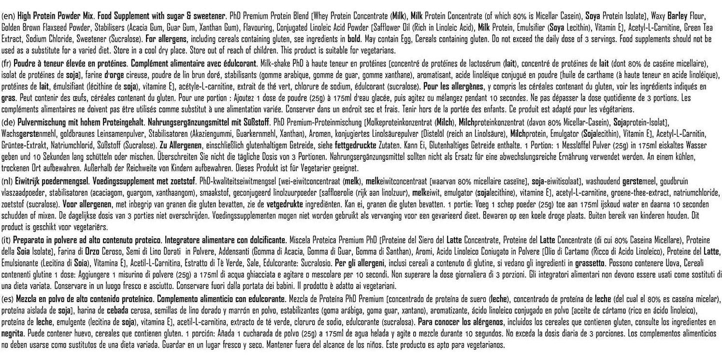 PhD Nutrition Diet Whey Protein Powder, White Chocolate, 2 kg