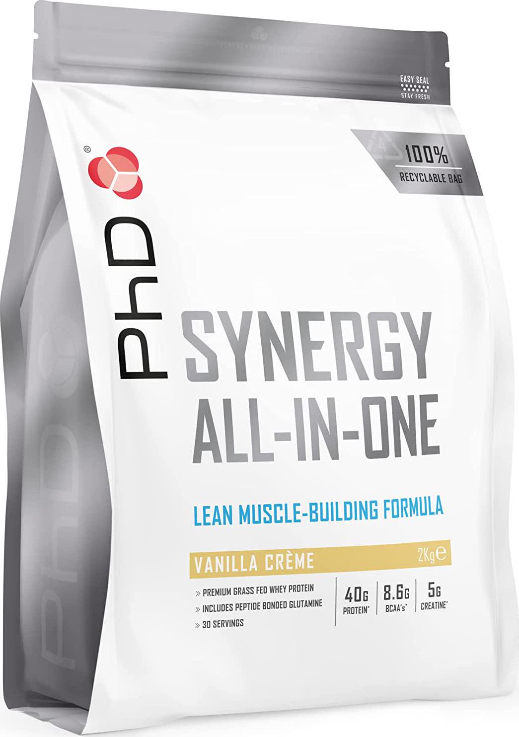 PhD Nutrition Synergy ISO-7 All-in-One Whey Protein Powder, Vanilla Creme, 2 kg