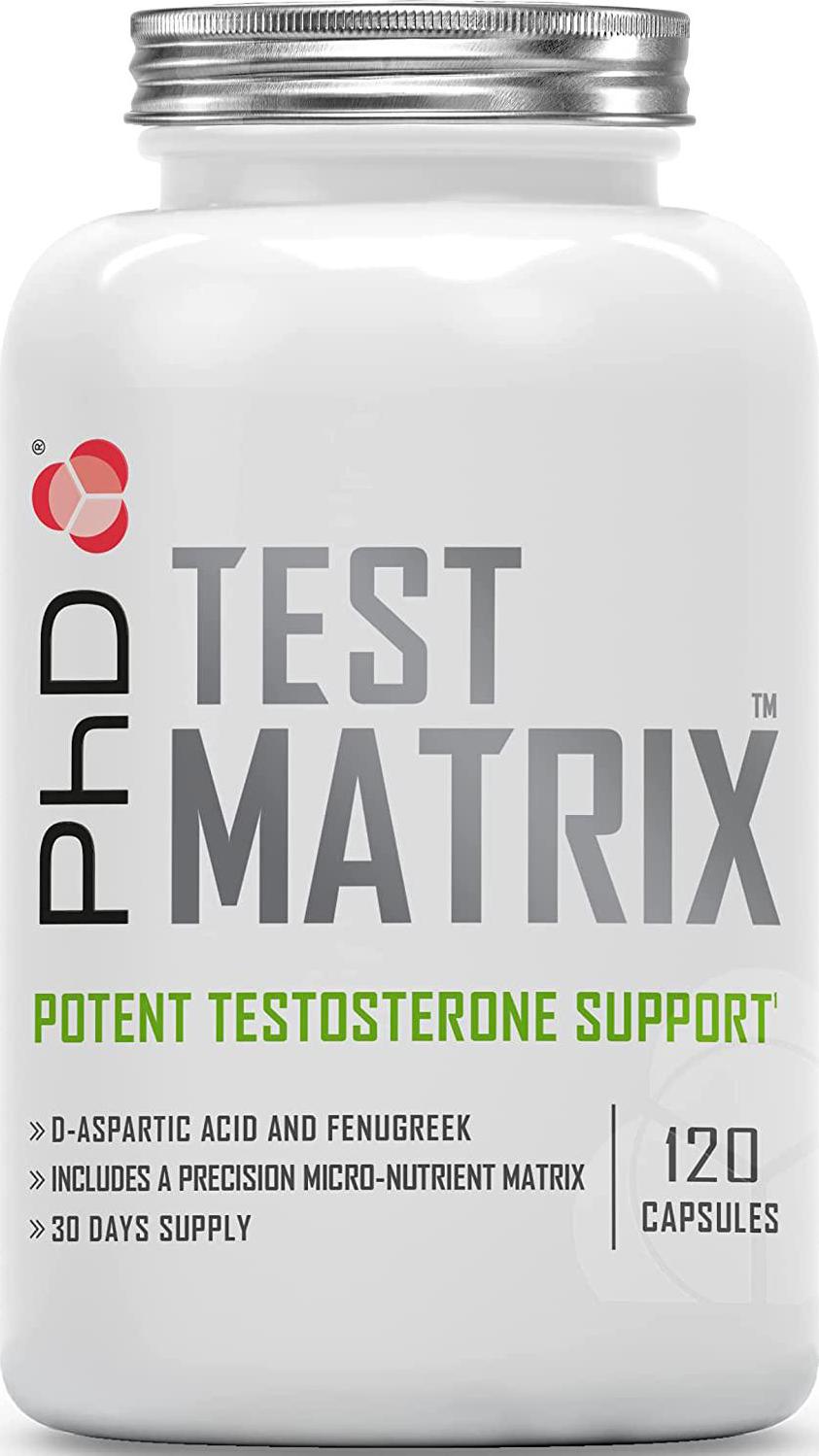 PhD Nutrition Test Matrix Testosterone Support, 120 Capsules, PHD-TESTMATRIX120S