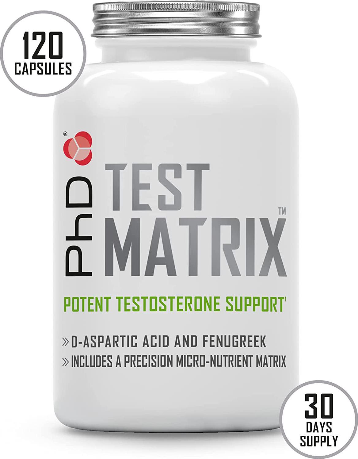 PhD Nutrition Test Matrix Testosterone Support, 120 Capsules, PHD-TESTMATRIX120S