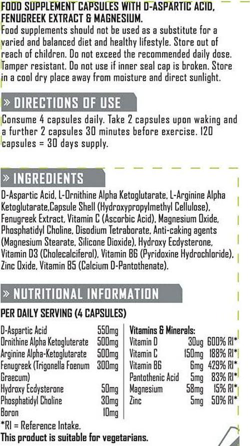 PhD Nutrition Test Matrix Testosterone Support, 120 Capsules, PHD-TESTMATRIX120S