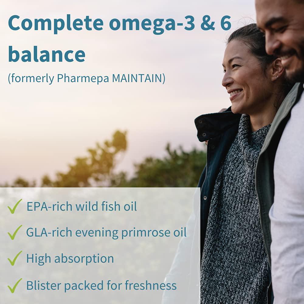 Pharmepa MAINTAIN EPA DHA Omega-3 Fish Oil and D3, 750/250 per serving, Odorless, 60 small softgels