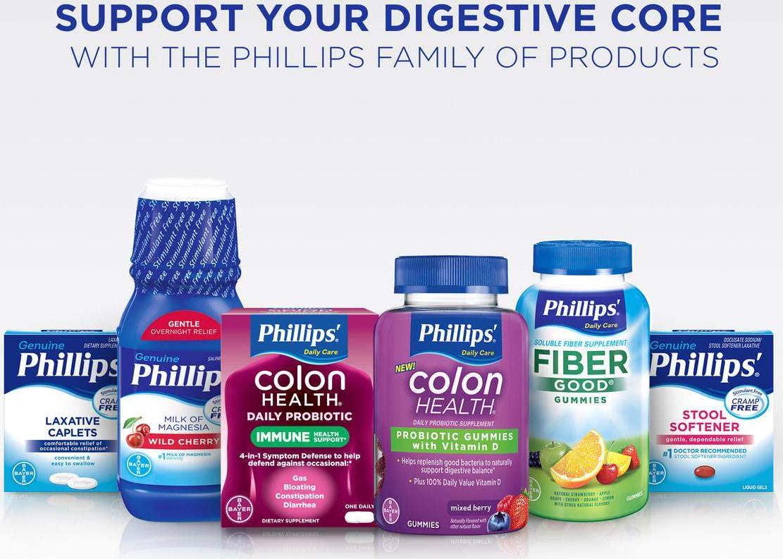 Phillips' Milk of Magnesia Liquid Laxative, Wild Cherry, 26 oz, Cramp Free and Gentle Overnight Relief Of Occasional Constipation, #1 Milk of Magnesia Brand (Packaging May Vary)