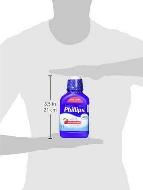 Phillips' Milk of Magnesia Liquid Laxative, Wild Cherry, 26 oz, Cramp Free and Gentle Overnight Relief Of Occasional Constipation, #1 Milk of Magnesia Brand (Packaging May Vary)