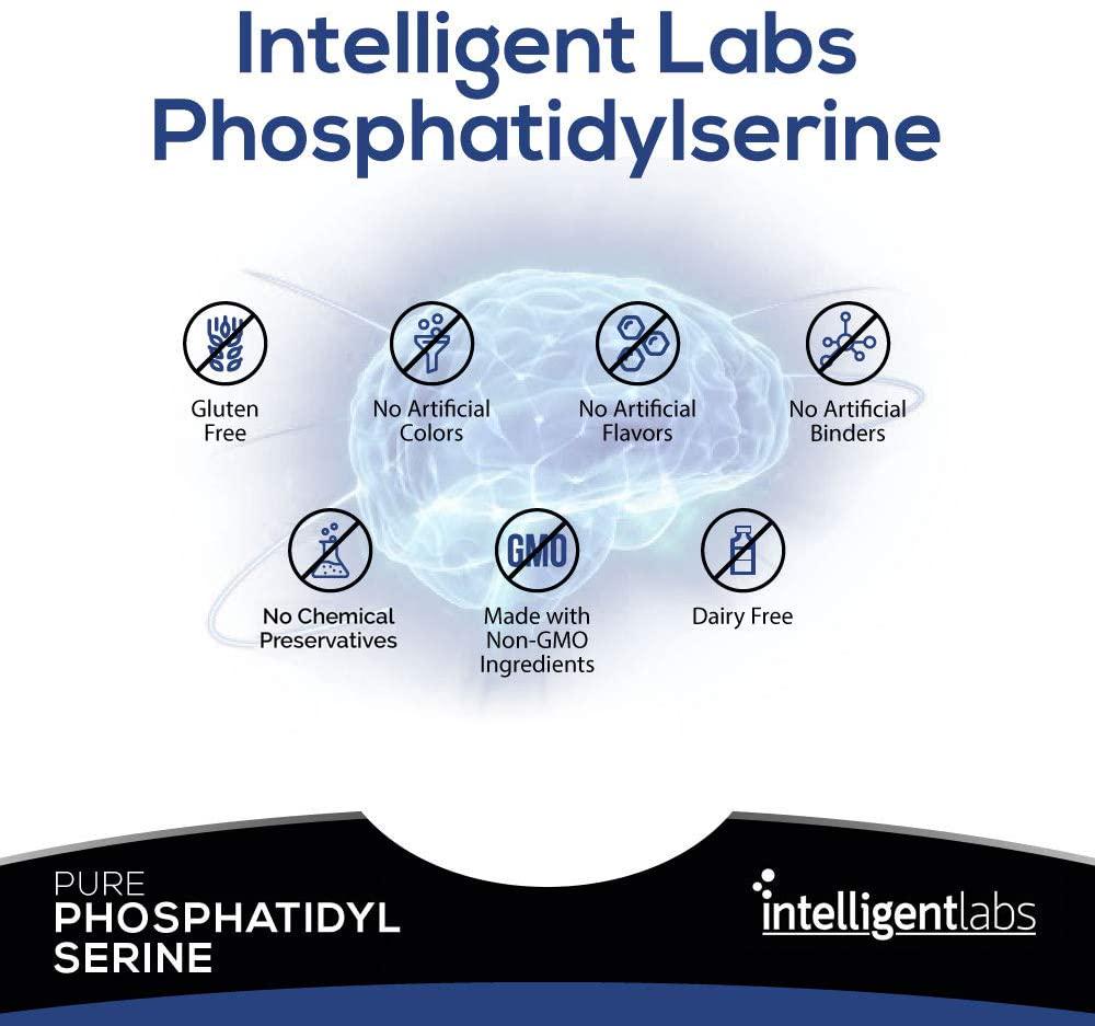 Phosphatidylserine 100mg, 100% Soy Free, Best Pure Phosphatidylserine, Intelligent Labs