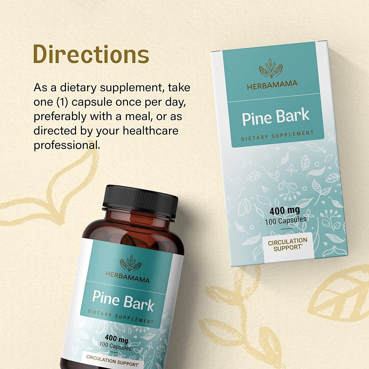Pine Bark 100 Capsules 500 mg | Filled with Pine Bark Extract | Supports Heart Health | Max Potency | Blood Pressure Support | Non-GMO