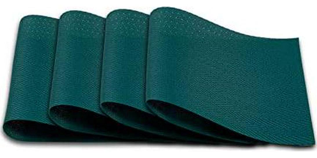 Placemats Set of 4, Vinyl Table Place Mats, Heat Resistant Stain Resistant Foldable Placemats, Washable Wipeable Placemat for Kitchen Dining Table Decoration Indoor Outdoor (Green 4PCs 18 x12 )