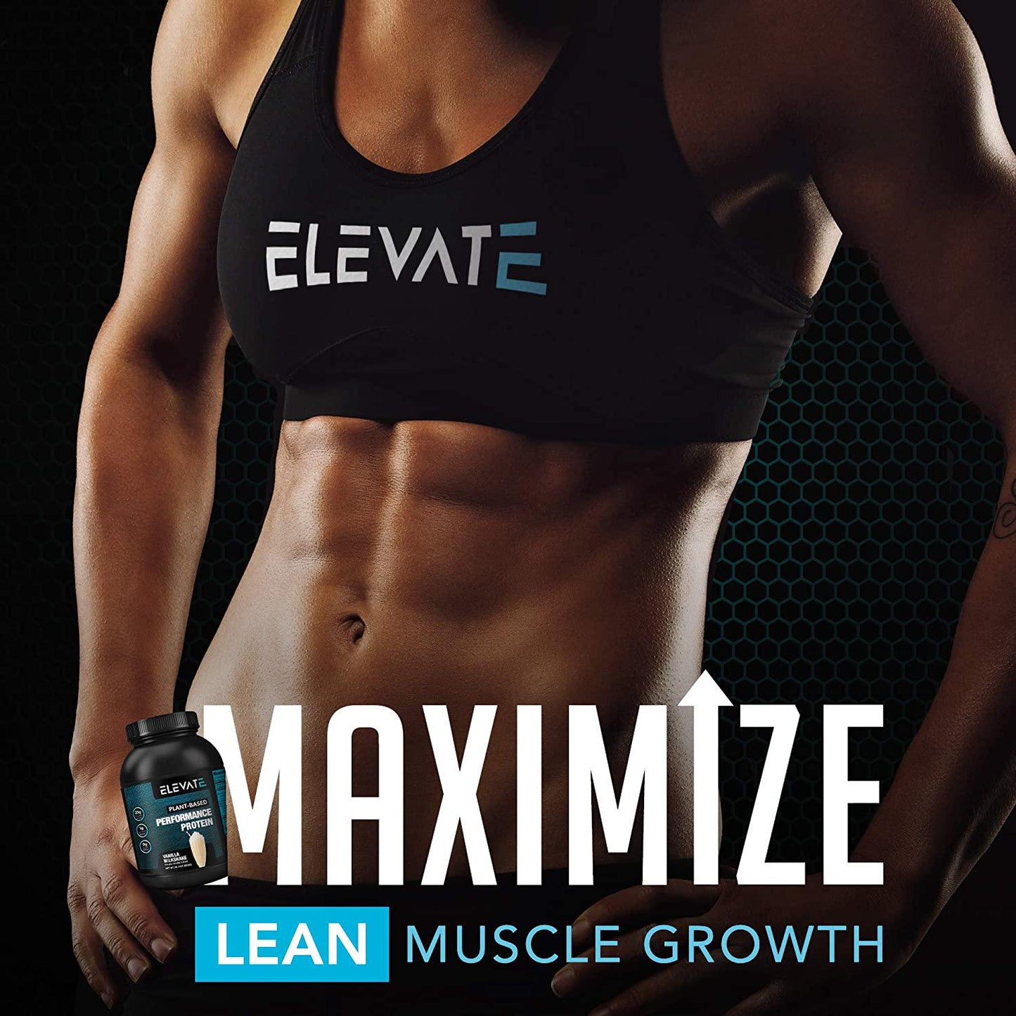 Plant Based Vegan Protein Powder with High BCAAs and Glutamine, Low Carb Protein Powder Vanilla Milkshake, Non GMO, NO Sugar, Dairy and Soy Free (26 Servings) - Elevate Nutrition