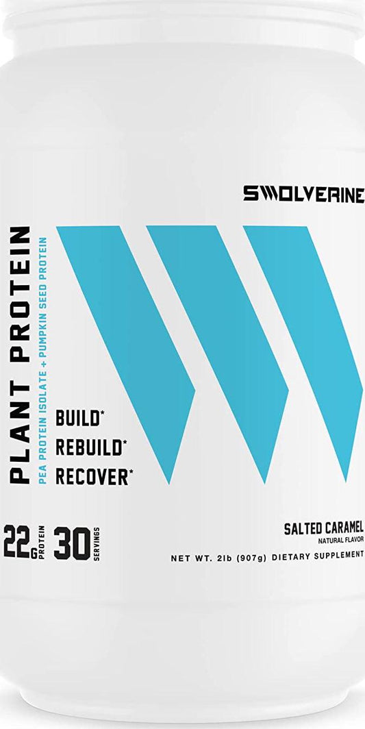 Plant Protein | 100% Vegan, Plant-Based Protein Powder, Pea Protein Isolate, Pumpkin Seed Protein, 22G Protein, 30 Servings (Salted Caramel)