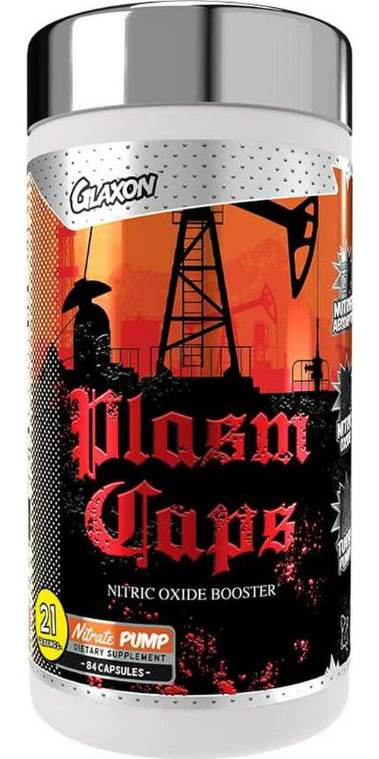 Plasm Caps Nitric Oxide Booster by Glaxon | Pre-Workout | Turbo Pumps Blood Flow Enhancer Vasodilator | 84 Capsules