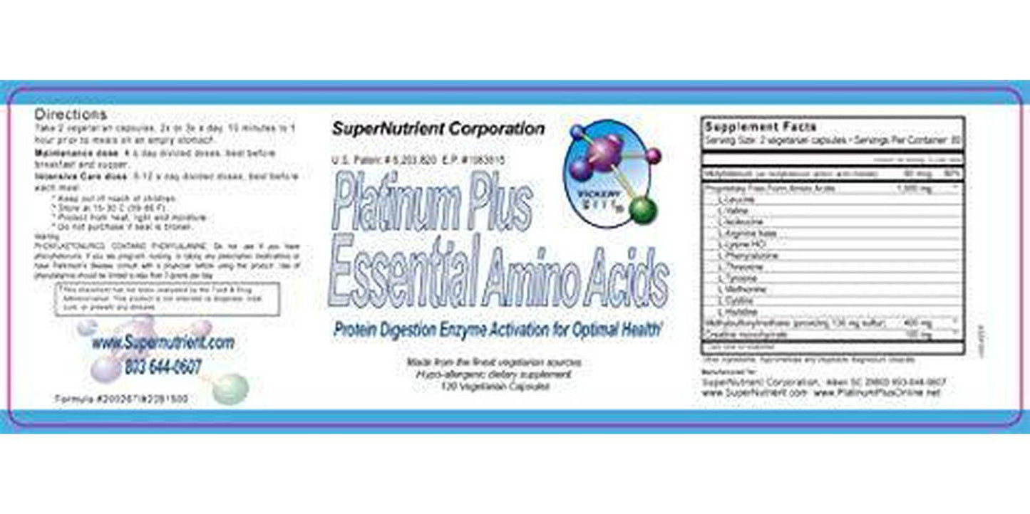 Platinum Plus Essential Amino Acids, 120 vegetarian capsules