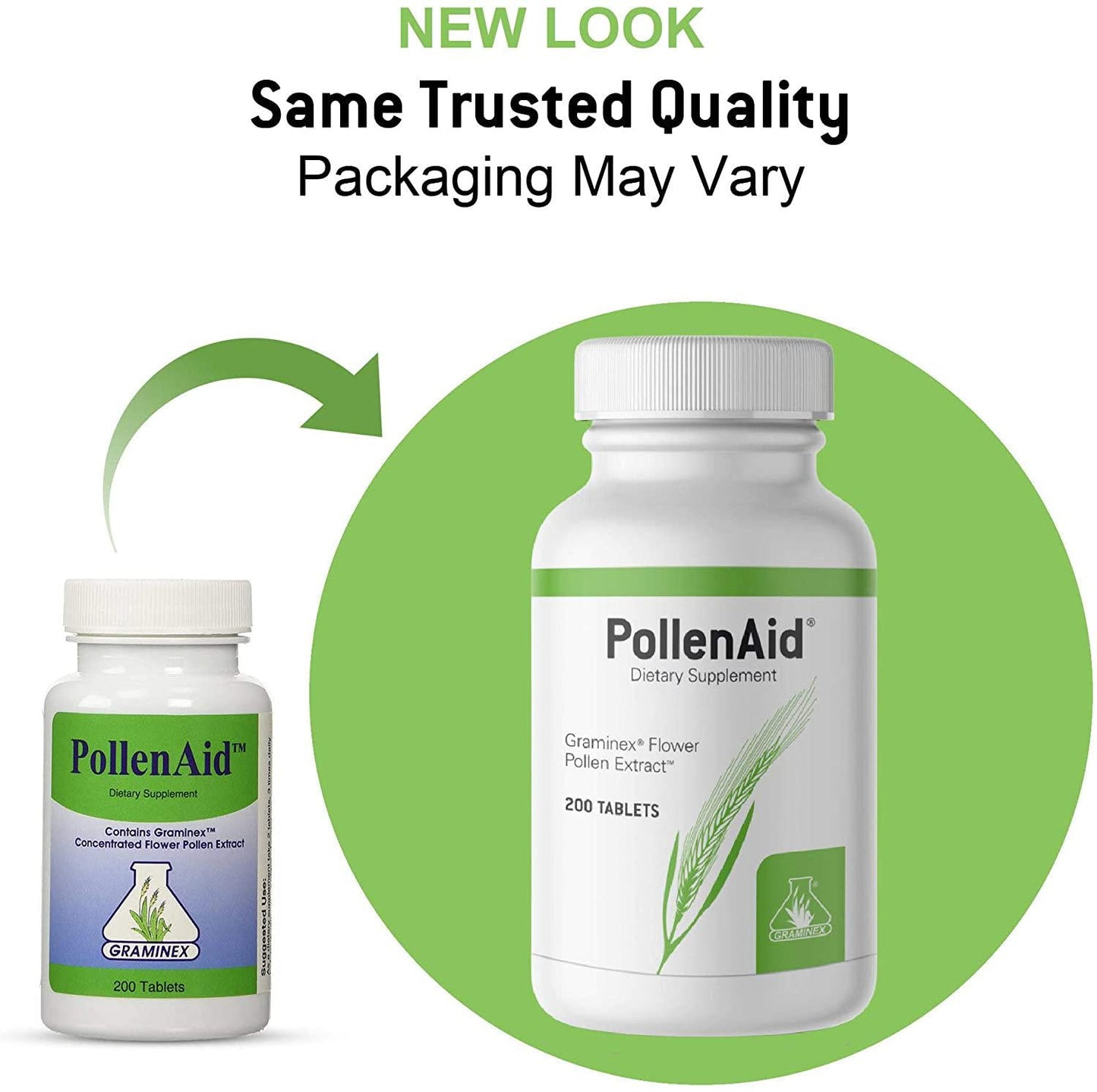 PollenAid Clinical Dosage of Graminex G63 Flower Pollen Extract - Full Spectrum Supplement for Prostate, Liver, Menopausal, and UTI Issues Among Others, 400 Tablets - 2 Packs of 200