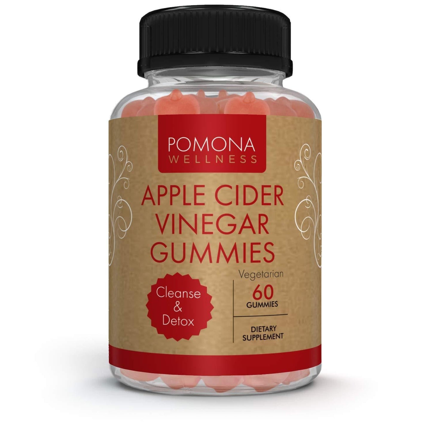 Pomona Wellness Apple Cider Vinegar Gummies with B Vitamins for Immune Support, Detox and Cleanse, 60 Count