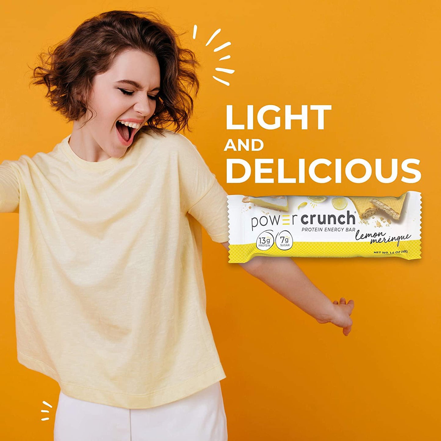 Power Crunch Whey Protein Bars, High Protein Snacks with Delicious Taste, Lemon Meringue, 1.4 Ounce (12 Count)