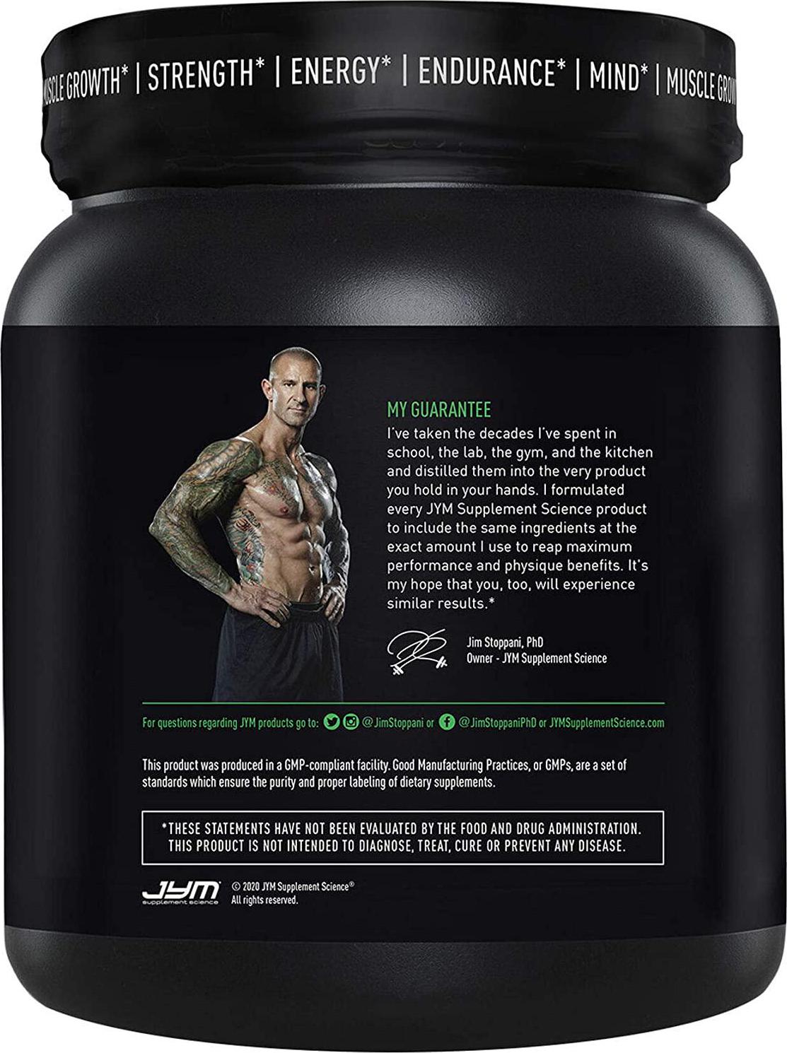 Pre JYM Pre Workout Powder - BCAAs, Creatine HCI, Alpha-GPC, Beet Root, Citrulline Malate, Beta-Alanine, Betaine, Huperzine, and More | JYM Supplement Science | Tangerine, 30 Servings