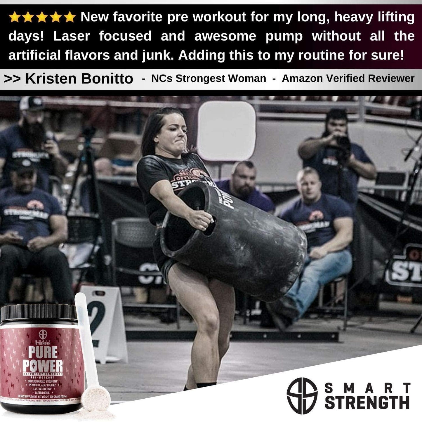 Pre Workout, Best All Natural PreWorkout Supplement. PURE POWER, Healthy Pump, Clean, Keto Vegan, Paleo, Thermogenic Pre Work Out Powder for Men and Women, Weight Loss and Energy - 390g Raspberry Lemonade