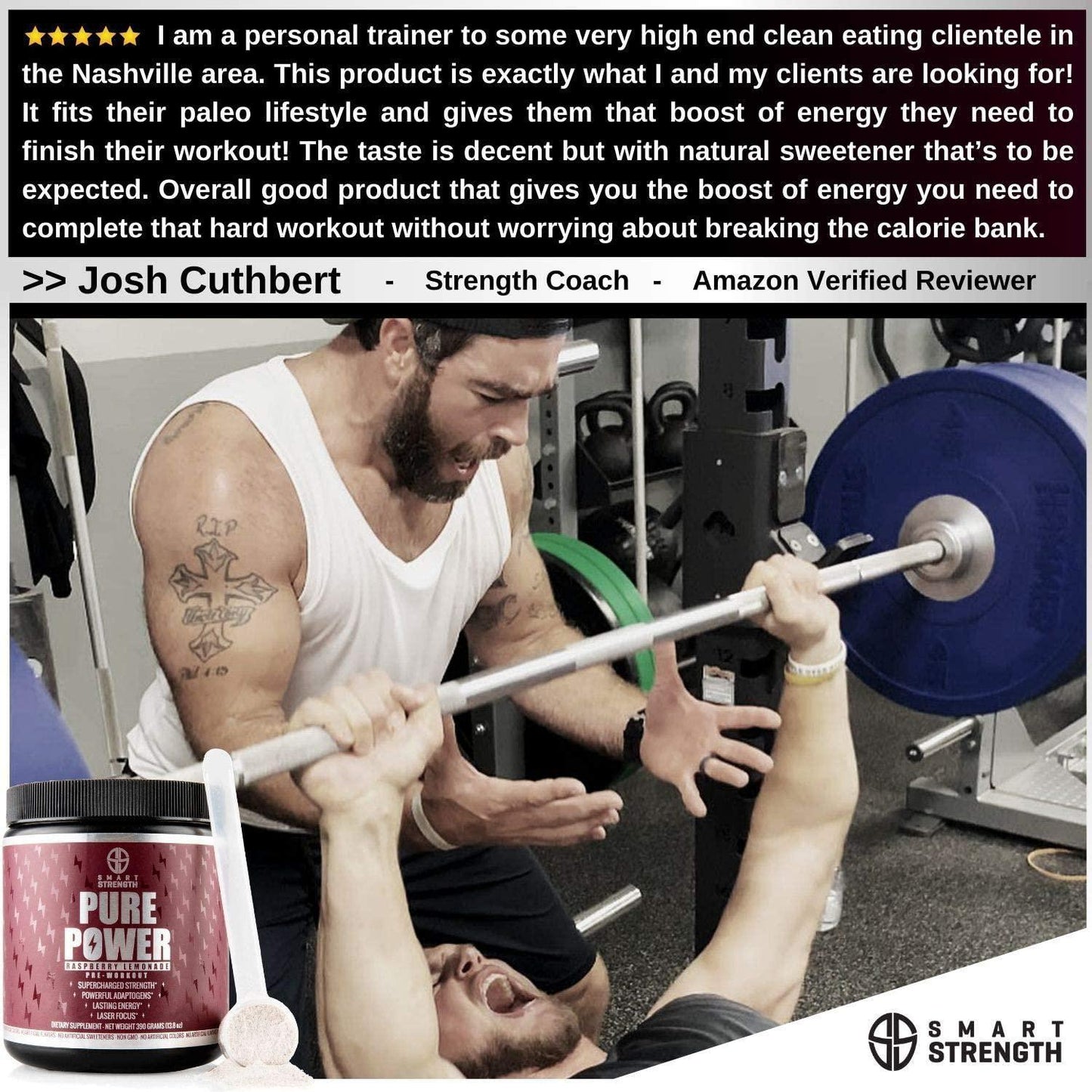 Pre Workout, Best All Natural PreWorkout Supplement. PURE POWER, Healthy Pump, Clean, Keto Vegan, Paleo, Thermogenic Pre Work Out Powder for Men and Women, Weight Loss and Energy - 390g Raspberry Lemonade