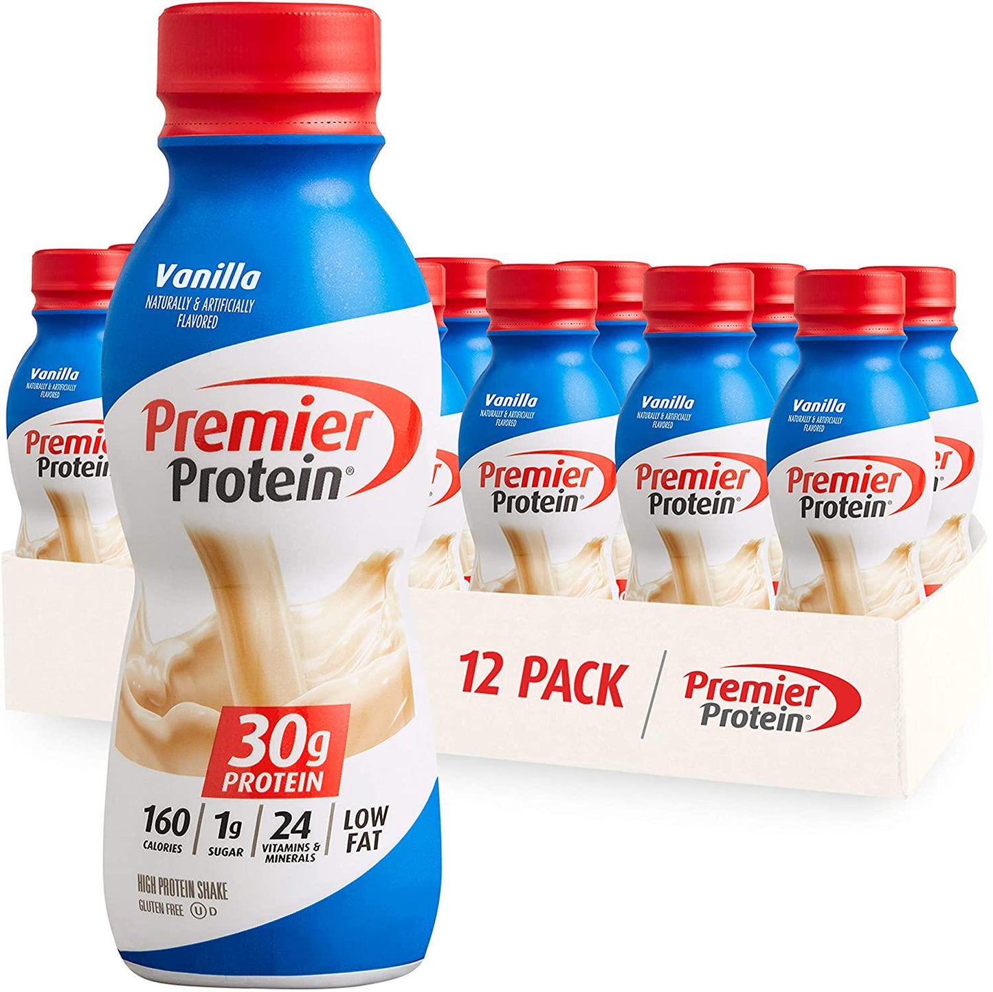 Premier Protein 30g Protein Shake, Vanilla, 11.5 fl oz Shake, (12 count)