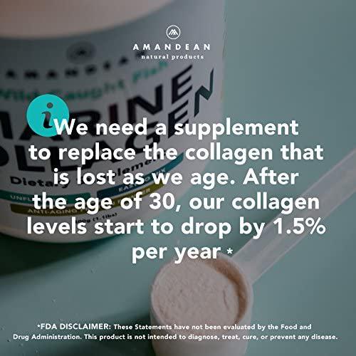 Premium Anti-Aging Marine Collagen Powder 17.6 Oz | Wild-Caught Hydrolyzed Fish Collagen Peptides | Type 1 and 3 Collagen Protein Supplement | Amino Acids for Skin, Hair, Nails | Paleo Friendly, Non-GMO