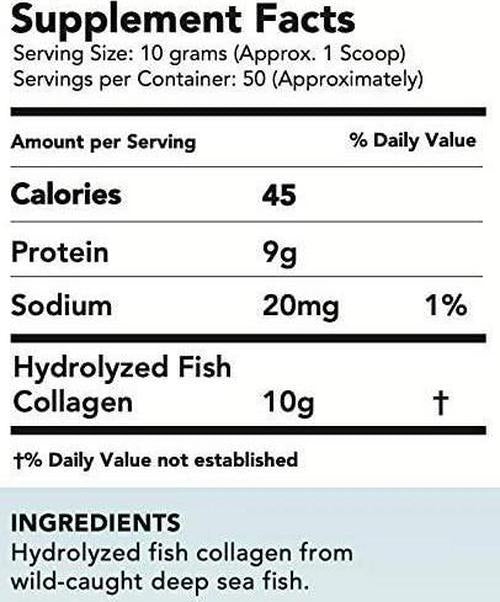 Premium Anti-Aging Marine Collagen Powder 17.6 Oz | Wild-Caught Hydrolyzed Fish Collagen Peptides | Type 1 and 3 Collagen Protein Supplement | Amino Acids for Skin, Hair, Nails | Paleo Friendly, Non-GMO