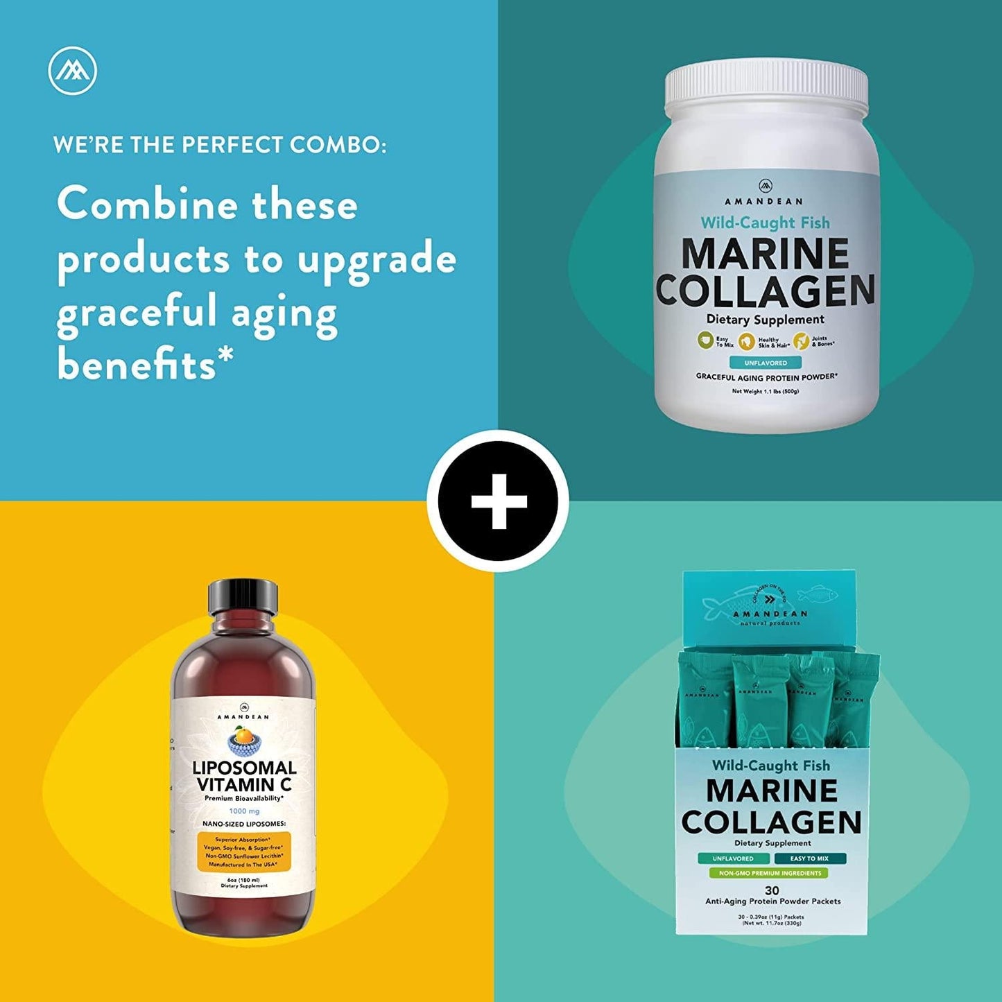 Premium Anti-Aging Marine Collagen Powder 17.6 Oz | Wild-Caught Hydrolyzed Fish Collagen Peptides | Type 1 and 3 Collagen Protein Supplement | Amino Acids for Skin, Hair, Nails | Paleo Friendly, Non-GMO