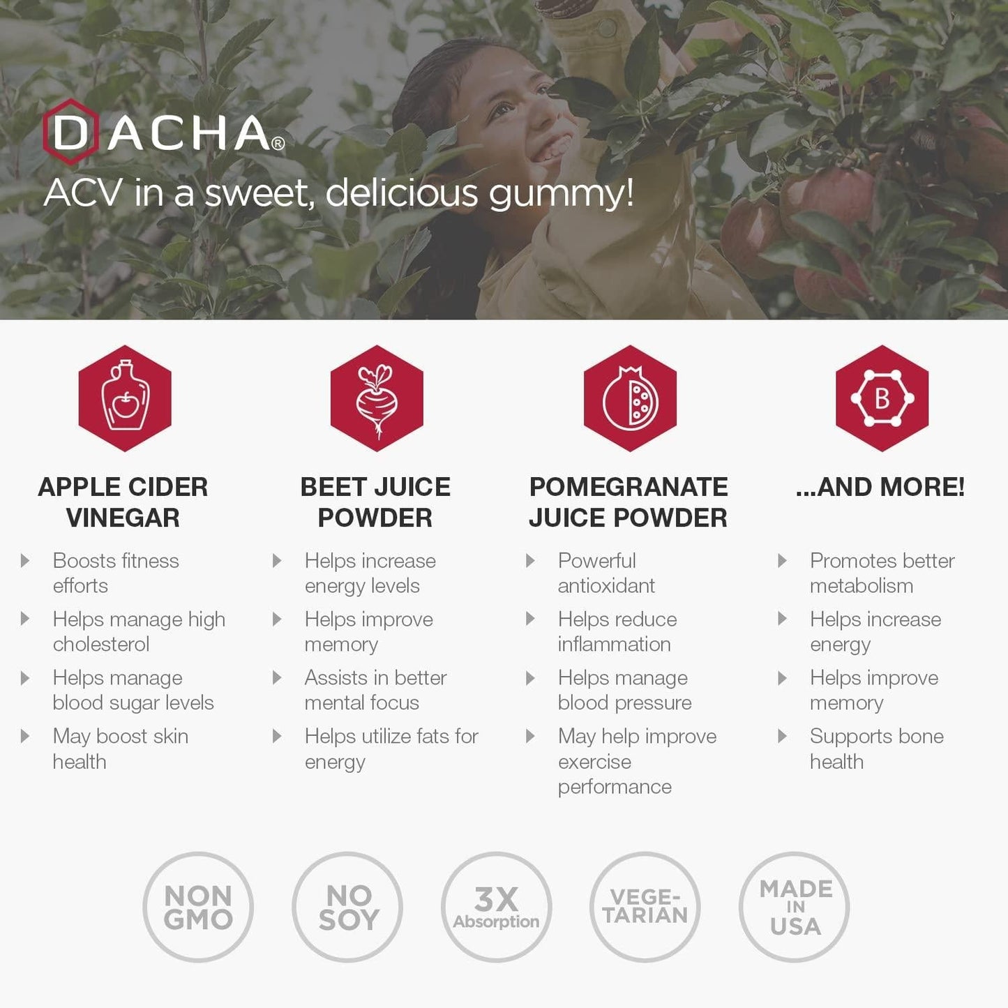 Premium Apple Cider Vinegar Gummies 80 Count, 1000mg Raw, Organic, Unfiltered ACV from The Mother, Not Sticky, Immune, Detox, Fitness and Acid Reflux Heartburn Pomegranate Beet Root Vitamin B9 B12