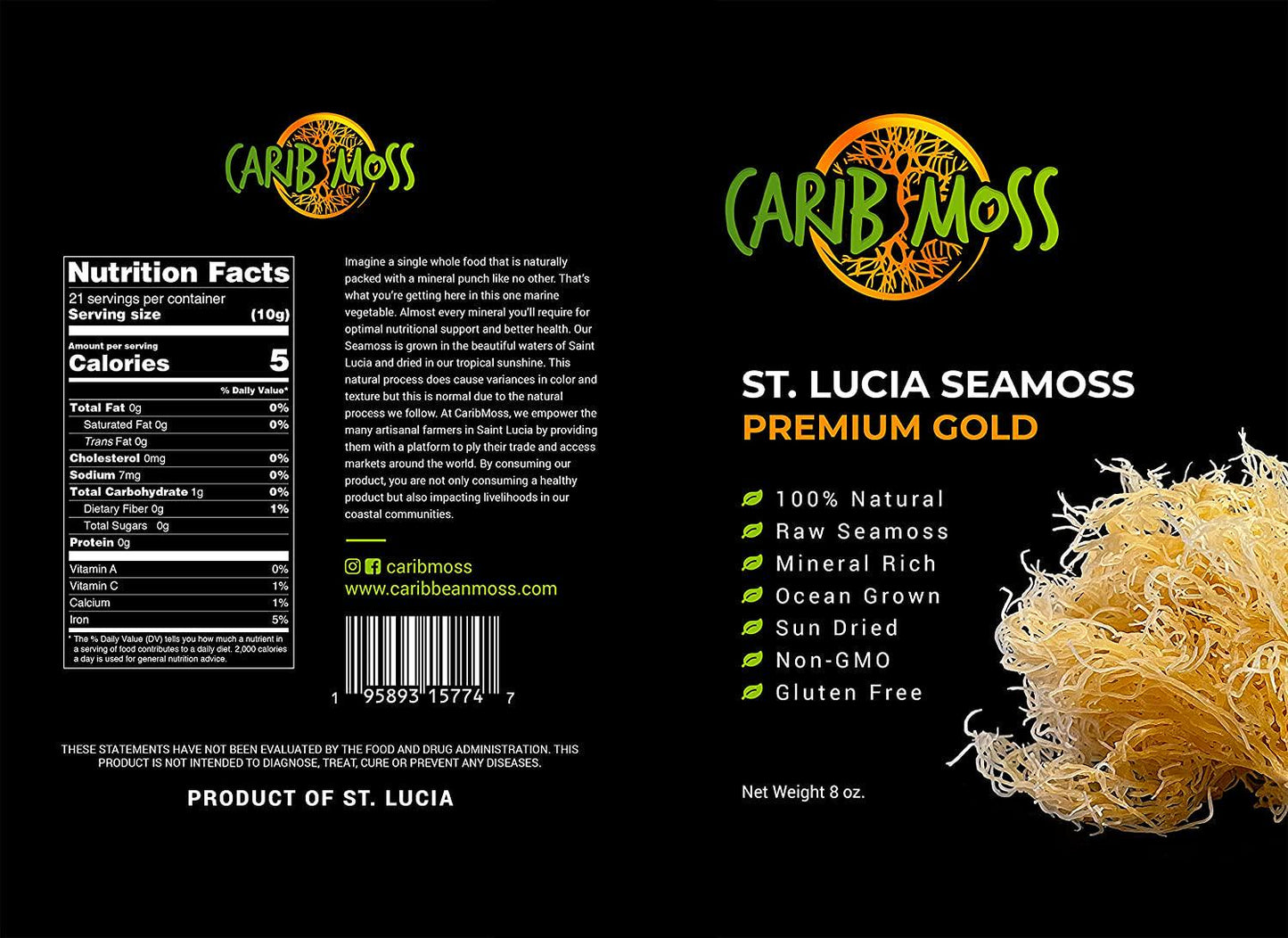 Premium Gold St. Lucia Sea Moss