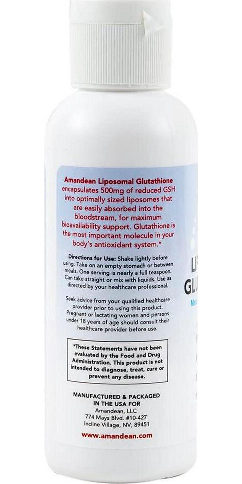Premium Liposomal Glutathione Supplement | Liquid Reduced L Glutathione 500mg | Detox, Immune Support, Brain Function, Anti-Aging, Skin Lightening | Non-GMO Sunflower Lecithin | Soy-Free and Vegan