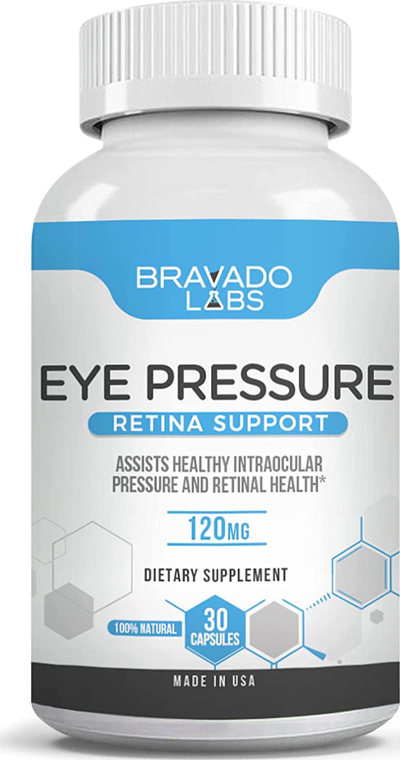 Premium Vision Vitamins: Bravado Labs Eye Vitamins - Glaucoma Supplement w/Bilberry Extract and Maritime Pine Bark - Supports Normal Ocular Pressure and Circulation [30 Capsules]