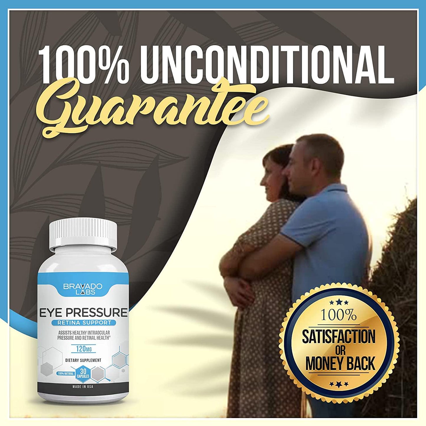 Premium Vision Vitamins: Bravado Labs Eye Vitamins - Glaucoma Supplement w/Bilberry Extract and Maritime Pine Bark - Supports Normal Ocular Pressure and Circulation [30 Capsules]