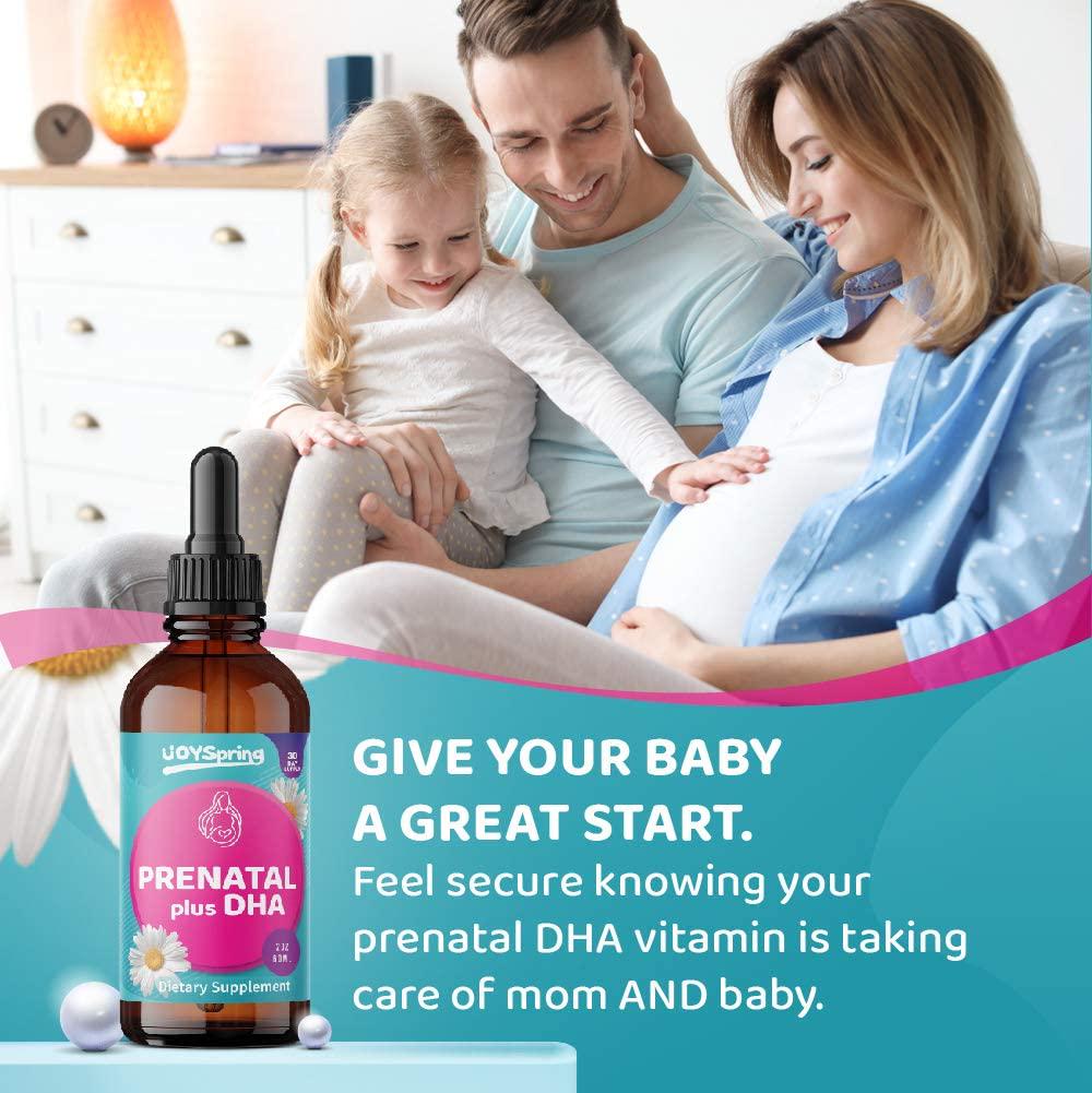Prenatal DHA - Liquid Prenatal Vitamin - Vegan Prenatal Vitamins with Omega 3 and DHA Supplements