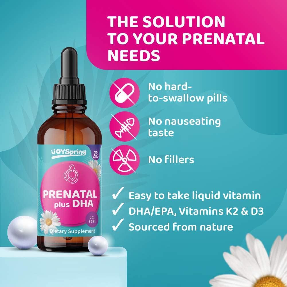 Prenatal DHA - Liquid Prenatal Vitamin - Vegan Prenatal Vitamins with Omega 3 and DHA Supplements