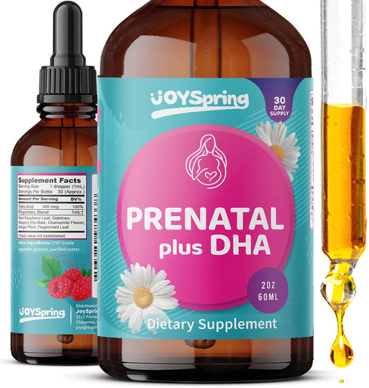 Prenatal DHA - Liquid Prenatal Vitamin - Vegan Prenatal Vitamins with Omega 3 and DHA Supplements