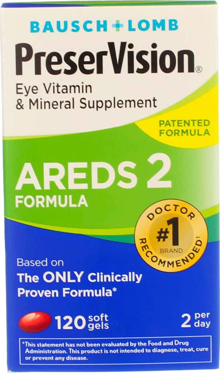 PreserVision AREDS 2 Vitamin and Mineral Supplement, Soft Gels 120 ea (Pack of 2)