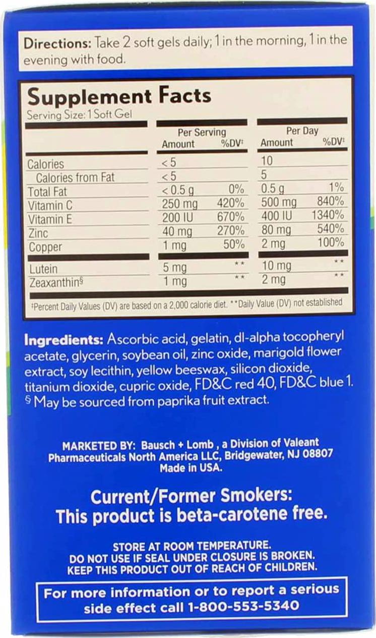 PreserVision AREDS 2 Vitamin and Mineral Supplement, Soft Gels 120 ea (Pack of 2)