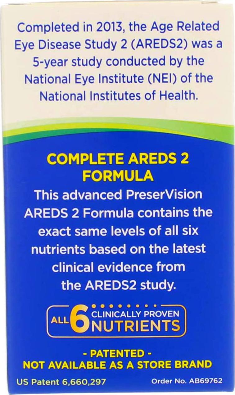 PreserVision AREDS 2 Vitamin and Mineral Supplement, Soft Gels 120 ea (Pack of 2)