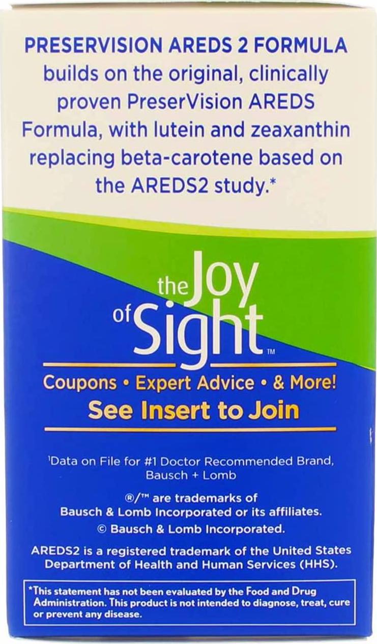 PreserVision AREDS 2 Vitamin and Mineral Supplement, Soft Gels 120 ea (Pack of 2)