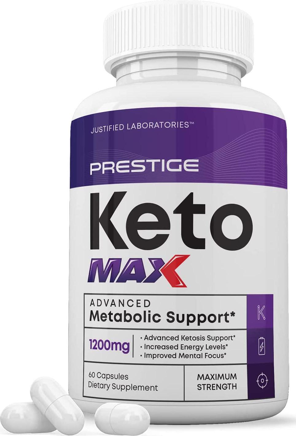 Prestige Keto Max 1200MG Pills Includes Apple Cider Vinegar goBHB Strong Exogenous Ketones Advanced Ketogenic Supplement Ketosis Support for Men Women 60 Capsules