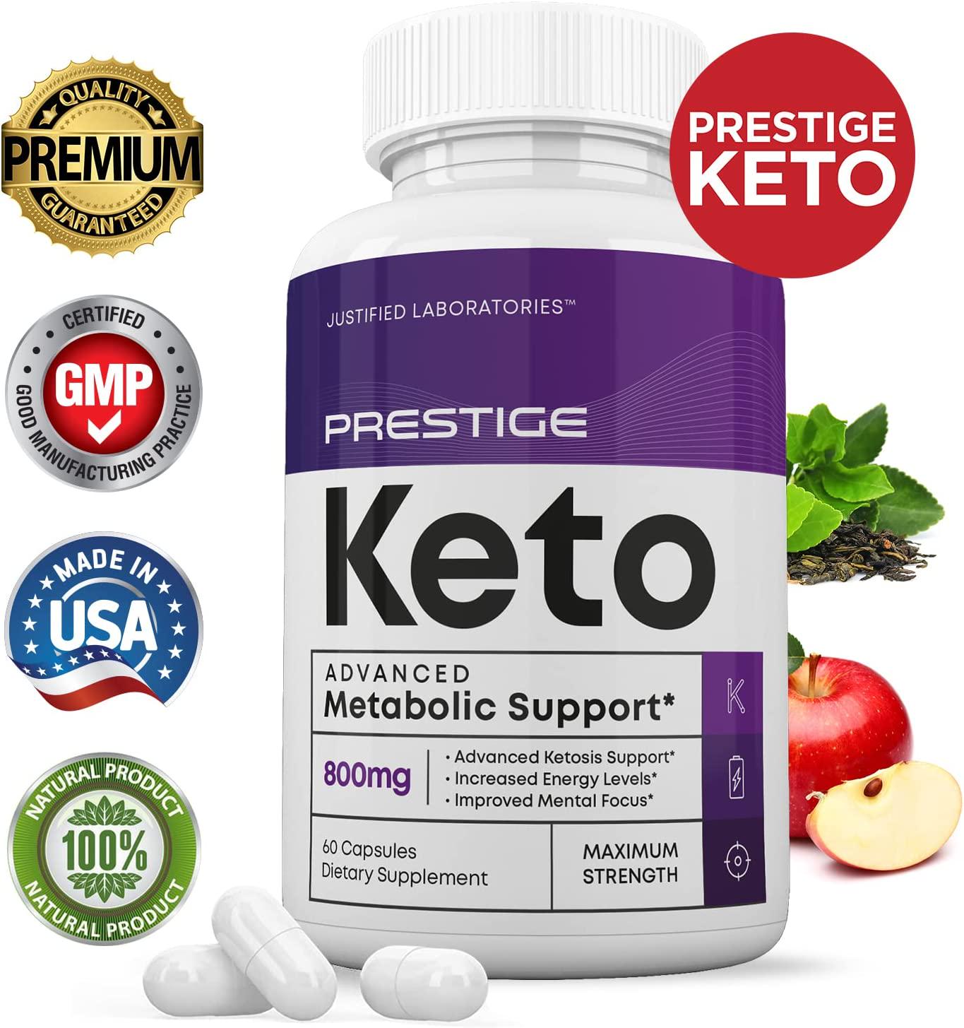Prestige Keto Pills Includes Apple Cider Vinegar goBHB Exogenous Ketones Advanced Ketogenic Supplement Ketosis Support for Men Women 60 Capsules