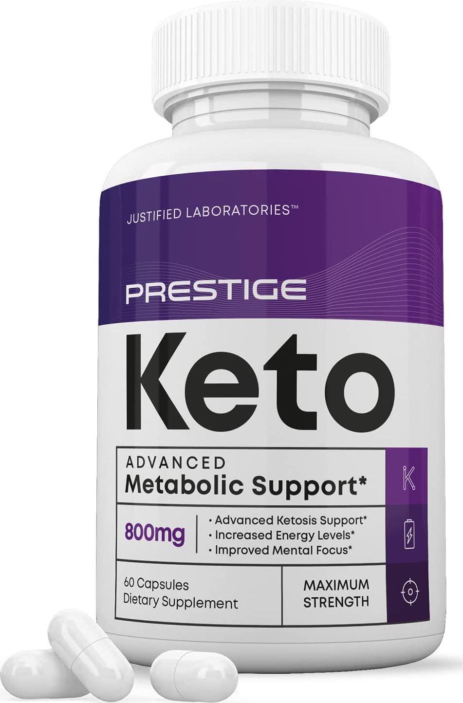 Prestige Keto Pills Includes Apple Cider Vinegar goBHB Exogenous Ketones Advanced Ketogenic Supplement Ketosis Support for Men Women 60 Capsules