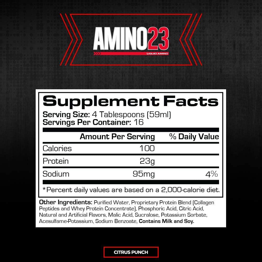 ProSupps Amino23 Post-Workout Liquid Shot, Collagen Peptides and Whey Protein, (16 Servings, Berry)